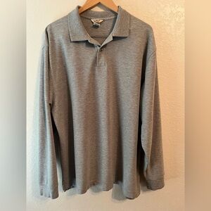 ❄️ ⛄️ LL Bean Mens long sleeve Polo 100% Cotton XXL  Gray